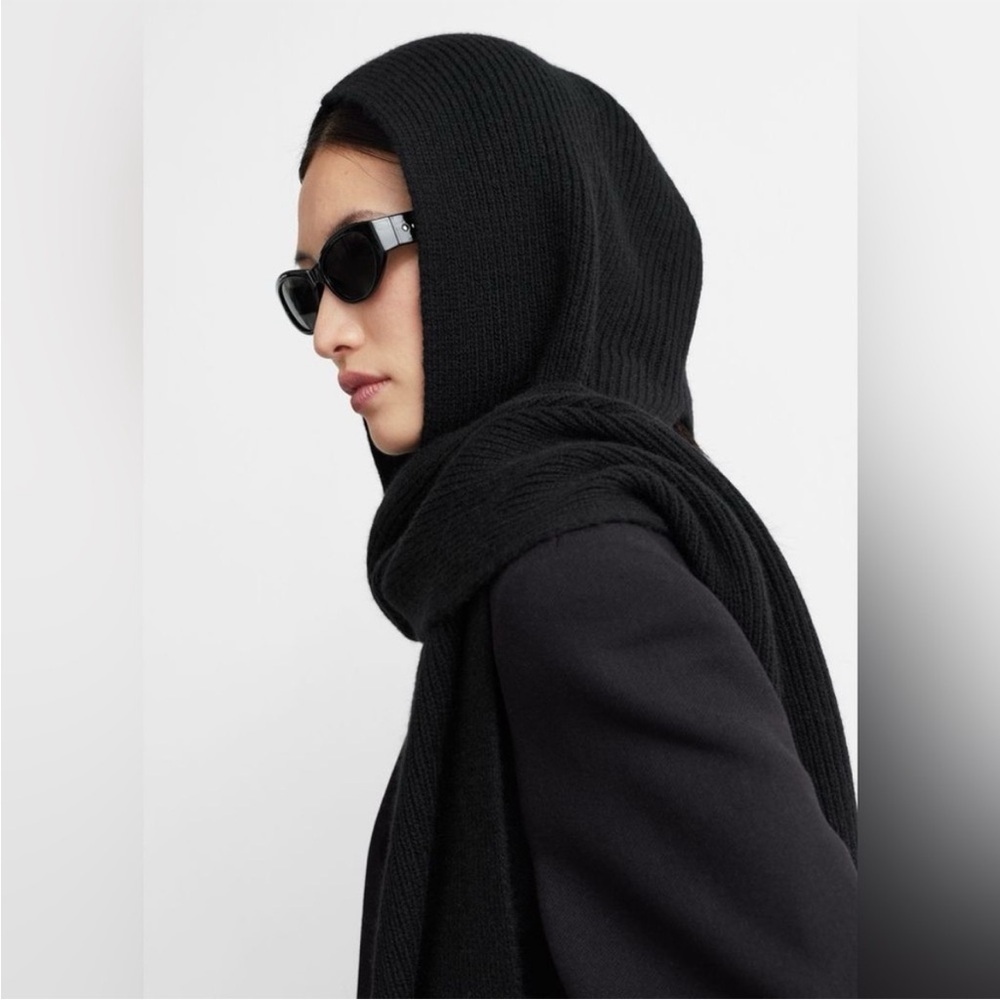 Style & Co Rib Solid Black Scarf